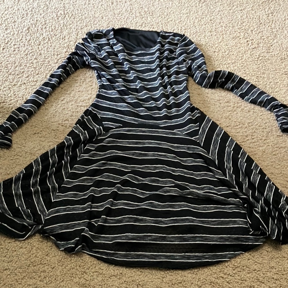 Black striped dress